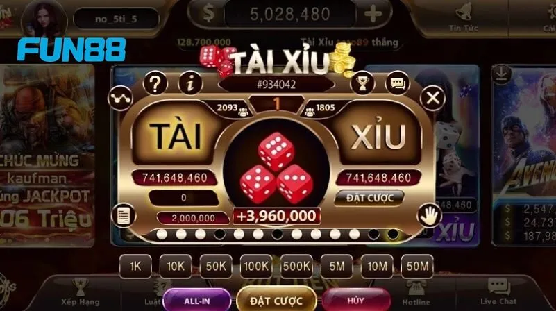 Bảng lịch sử tài xỉu